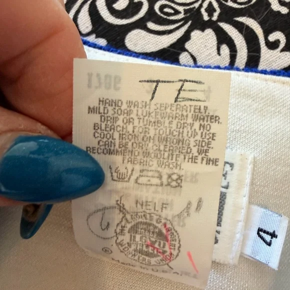 Leslie Fay Blue and White Knit Jacket - Picture 8 of 8